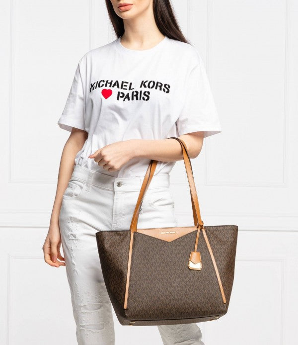 Mhael Krs Whitney Tote Bag With Dust Bag (Brown - 431) Women Handbag