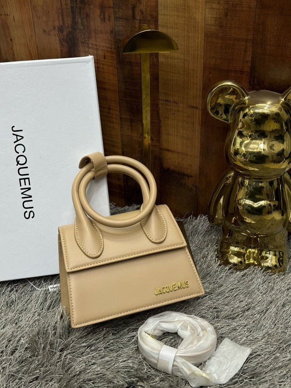 Juemus Le Chuito Noud Bag With OG Box Dust Bag & Extra Sling Belt (Khaki - 738) Women Handbag