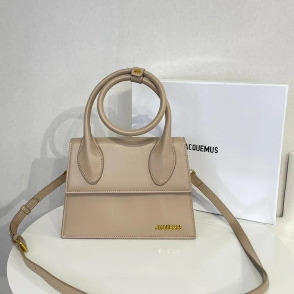 Juemus Le Chuito Noud Bag With OG Box Dust Bag & Extra Sling Belt (Khaki - 738) Women Handbag
