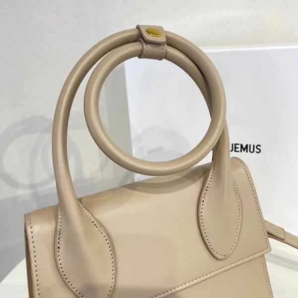 Juemus Le Chuito Noud Bag With OG Box Dust Bag & Extra Sling Belt (Khaki - 738) Women Handbag