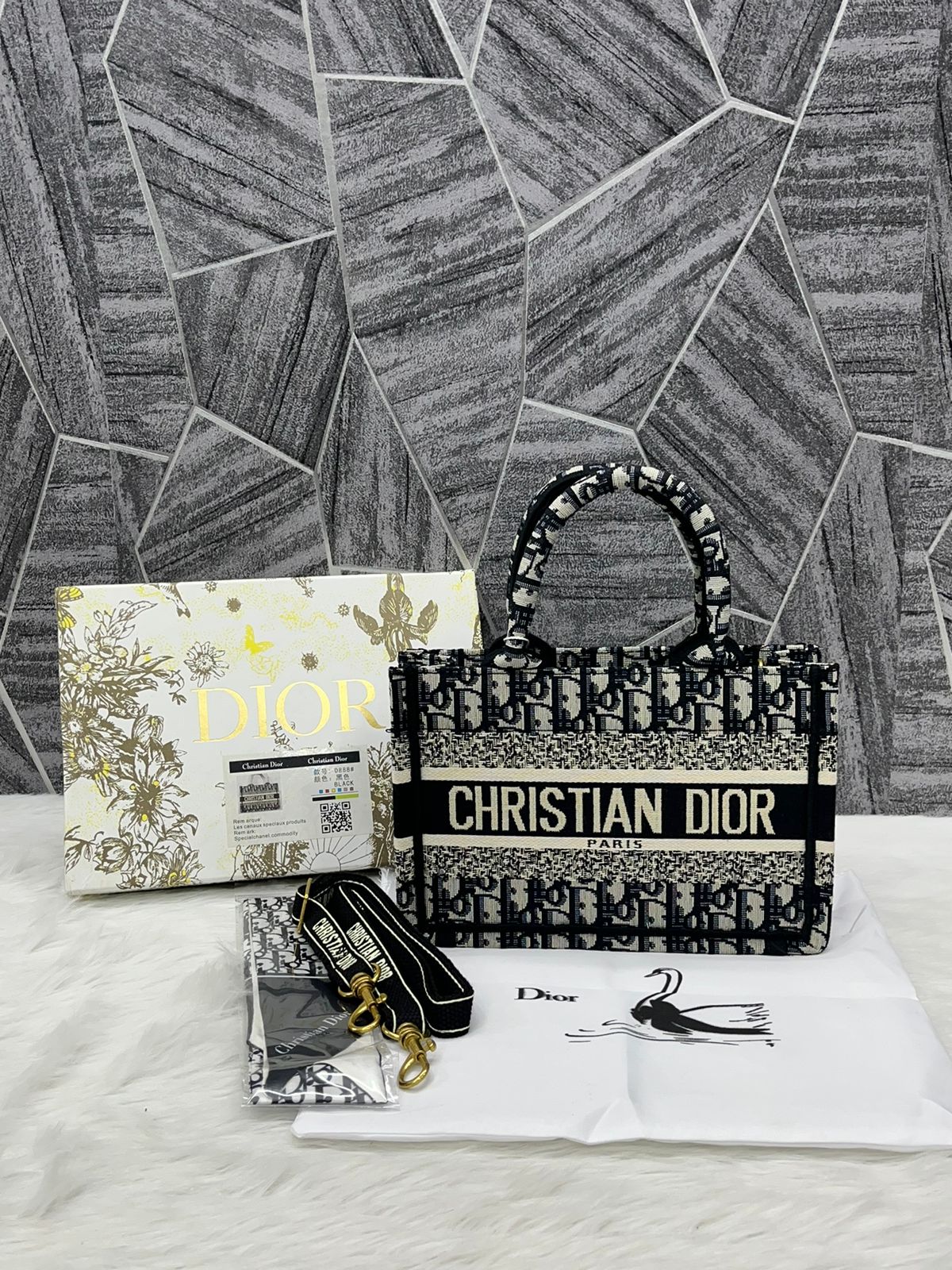 Dir Book Tote Mini Women Handbag WITH BOX