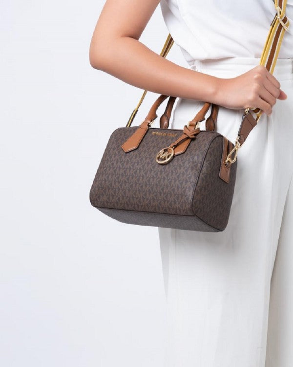 Micel Kors MK Boson Sling Hand Bag With Dust Bag & Shoulder Strap (Brown - 319)