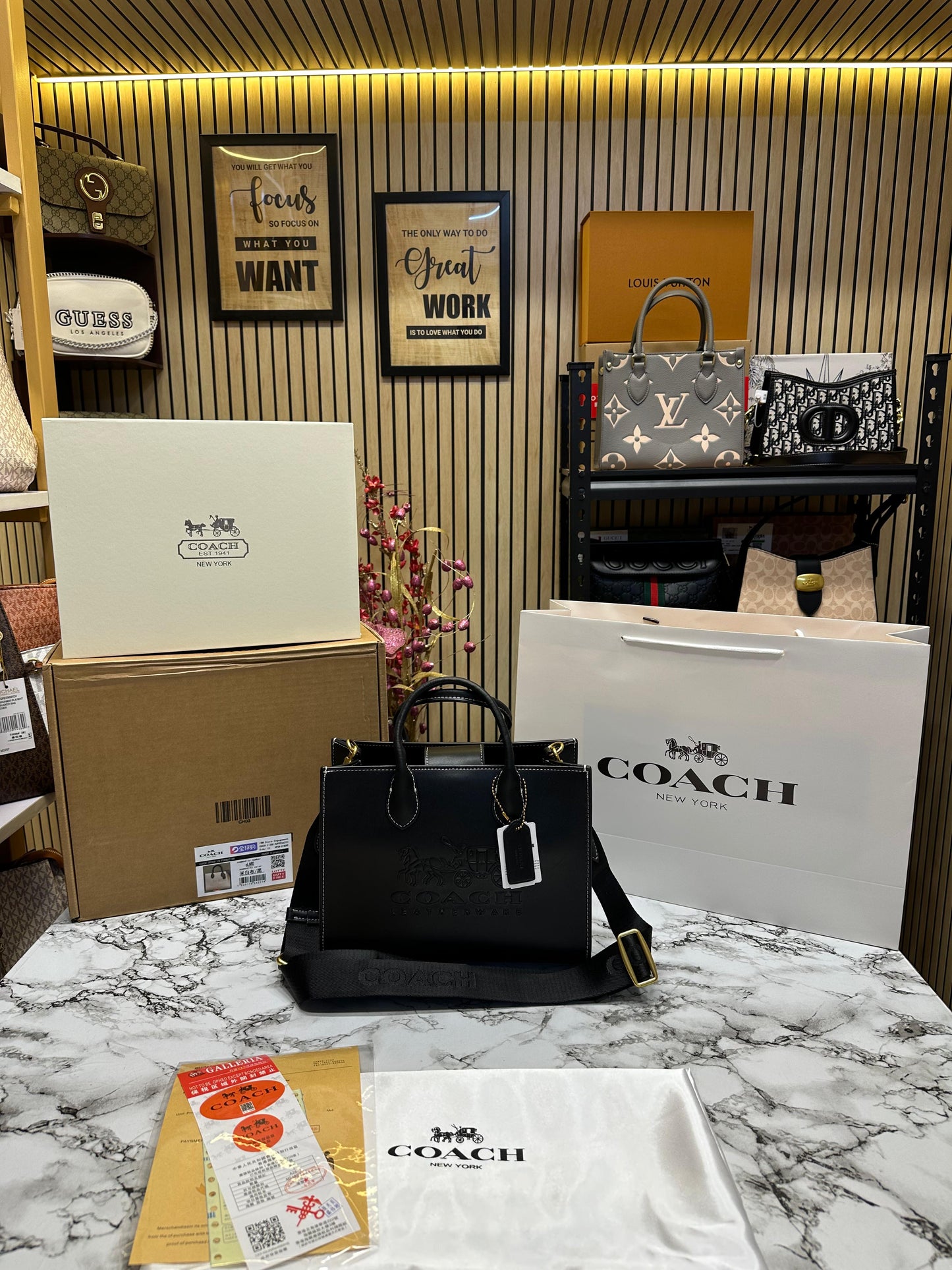 COCH RPE SATCHEL TOTE BAG WITH OG DOUBLE BOX WOMEN HANDBAH