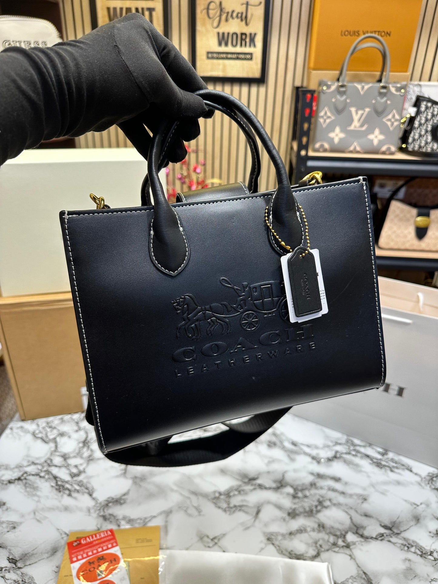 COCH RPE SATCHEL TOTE BAG WITH OG DOUBLE BOX WOMEN HANDBAH