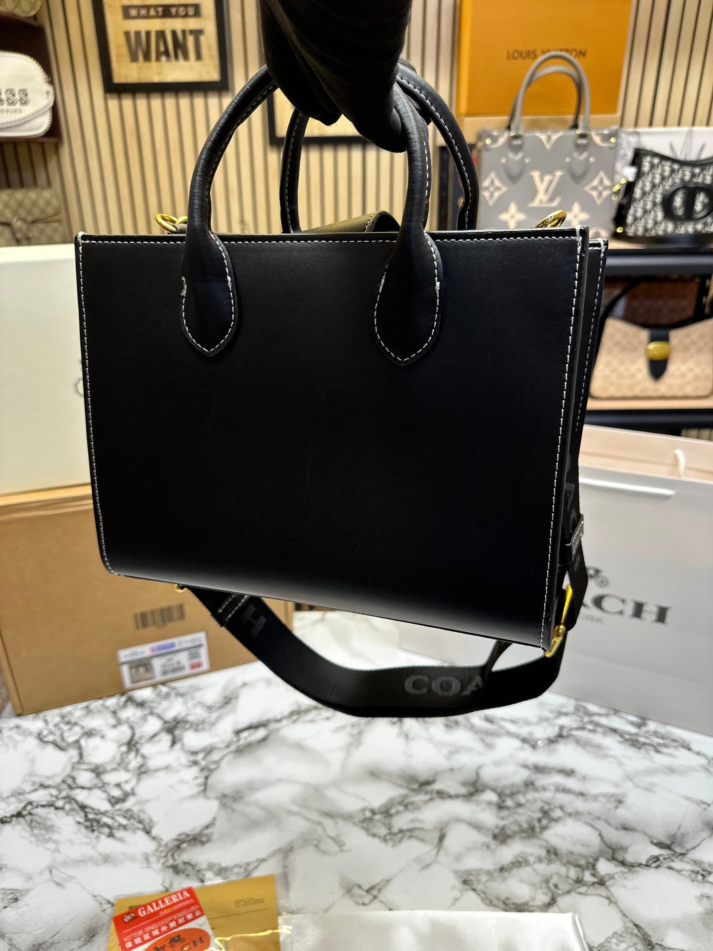 COCH RPE SATCHEL TOTE BAG WITH OG DOUBLE BOX WOMEN HANDBAH