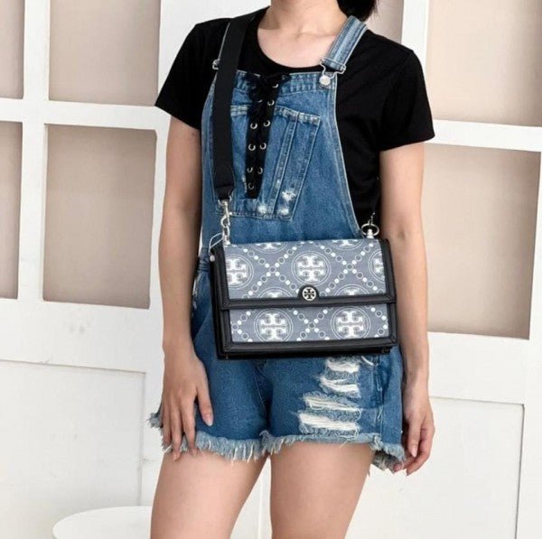 Toy Buch T Monogram Shoulder Bag With Adjustable Strap With OG Box & Dust Woman Hand Bag