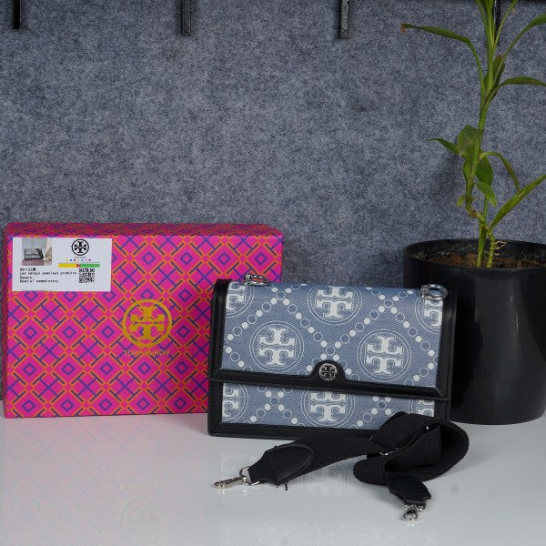 Toy Buch T Monogram Shoulder Bag With Adjustable Strap With OG Box & Dust Woman Hand Bag