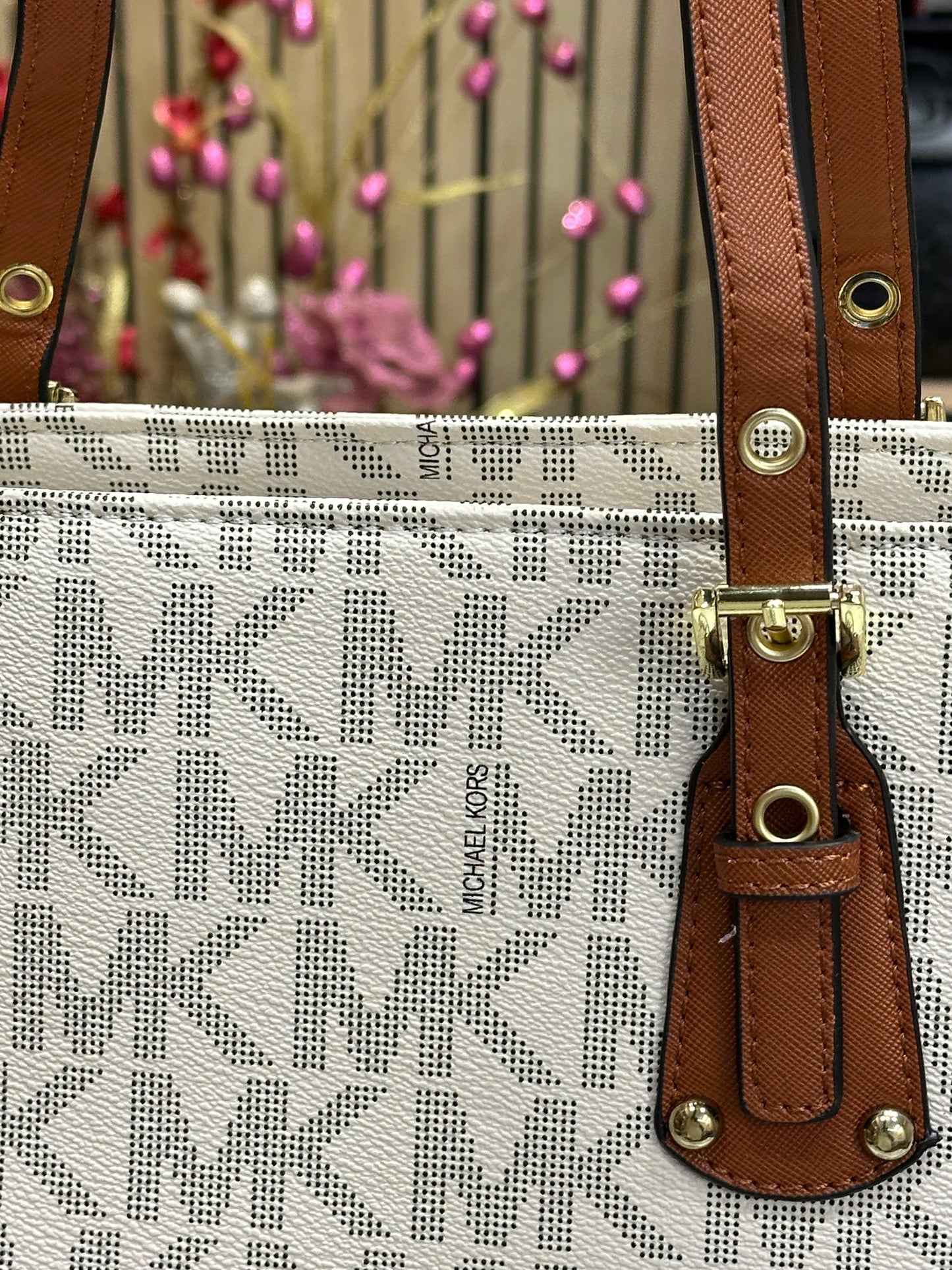 MICHL KOS VOYAGER JET SET MK PRINT TOTE WOMEN HAND BAG