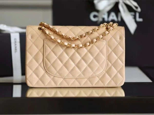 Chnel Claic Jumbo Flap Shoulder Bag With OG Box Women Dust Bag (Apricot - 794)