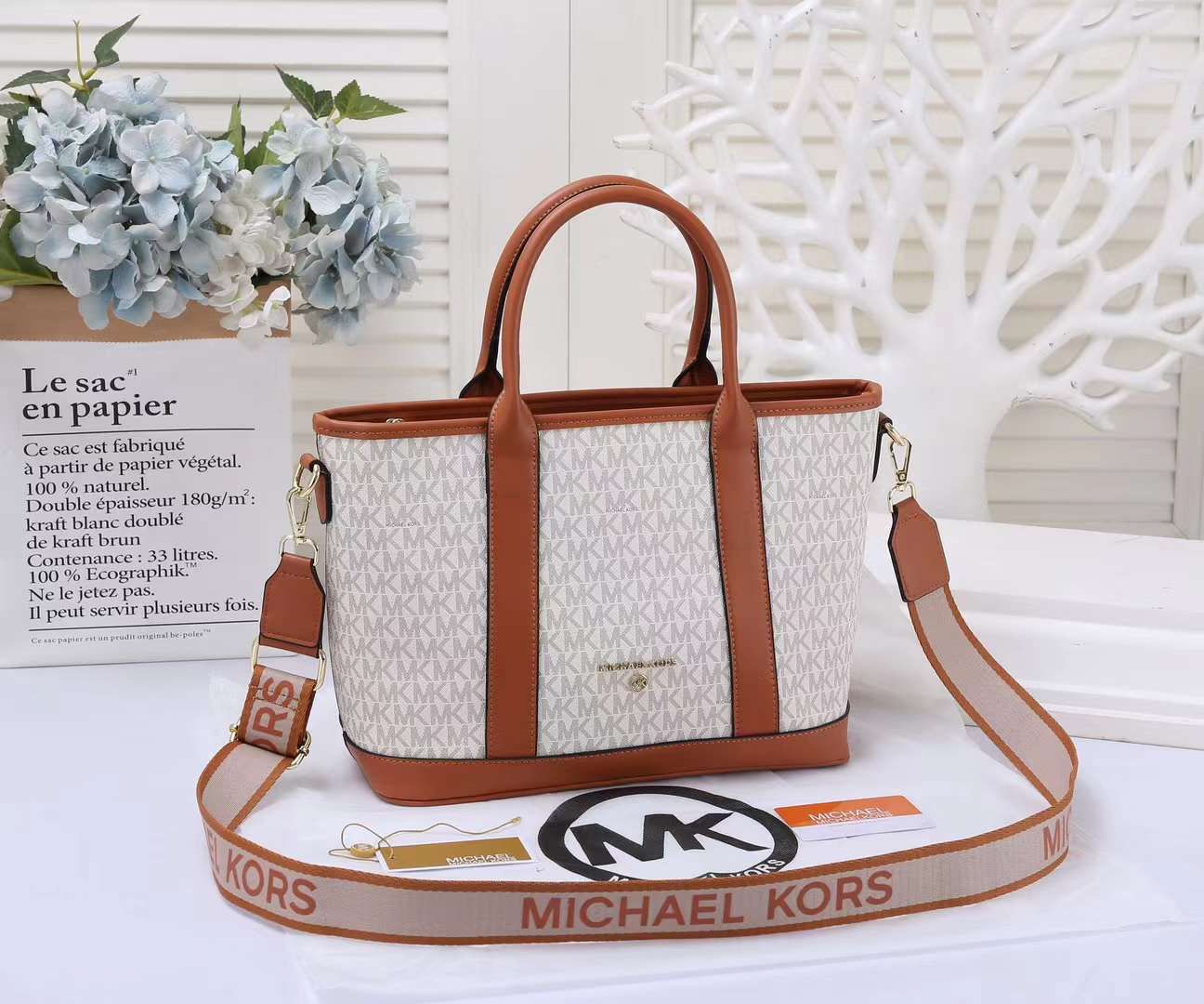 Michel Krs Signature Logo Satchel Medium Tote Bag