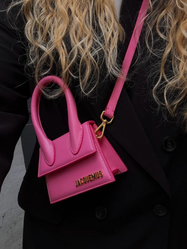 Jacqemus Le Chiquito Noeud Bag With OG Box Dust Bag & Extra Sling Belt (Haut Pink - 137) Women BAG