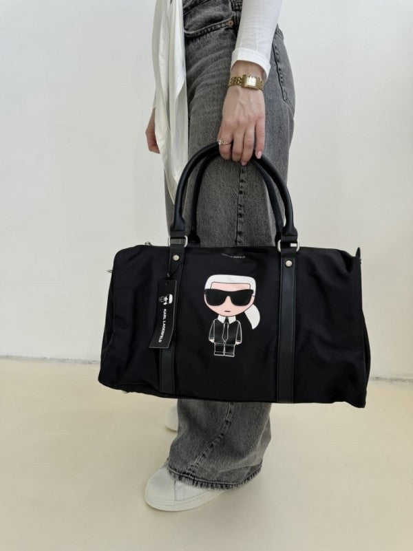 KAL LAGERFLD Premium Duffle Messenger Bag With Dust Bag (Black - 222) Women Bag