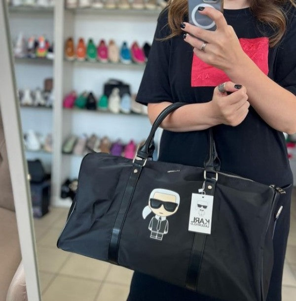 KAL LAGERFLD Premium Duffle Messenger Bag With Dust Bag (Black - 222) Women Bag
