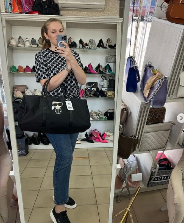 KAL LAGERFLD Premium Duffle Messenger Bag With Dust Bag (Black - 222) Women Bag