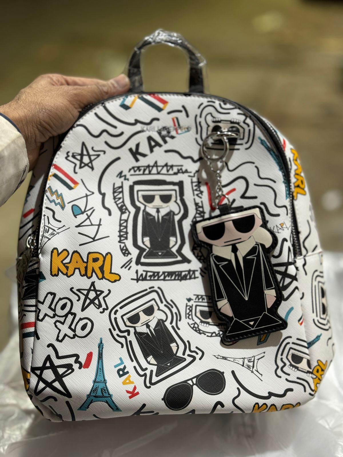 KAL PRINTED TASSLE BACKPACK WITH DUST Women Bag