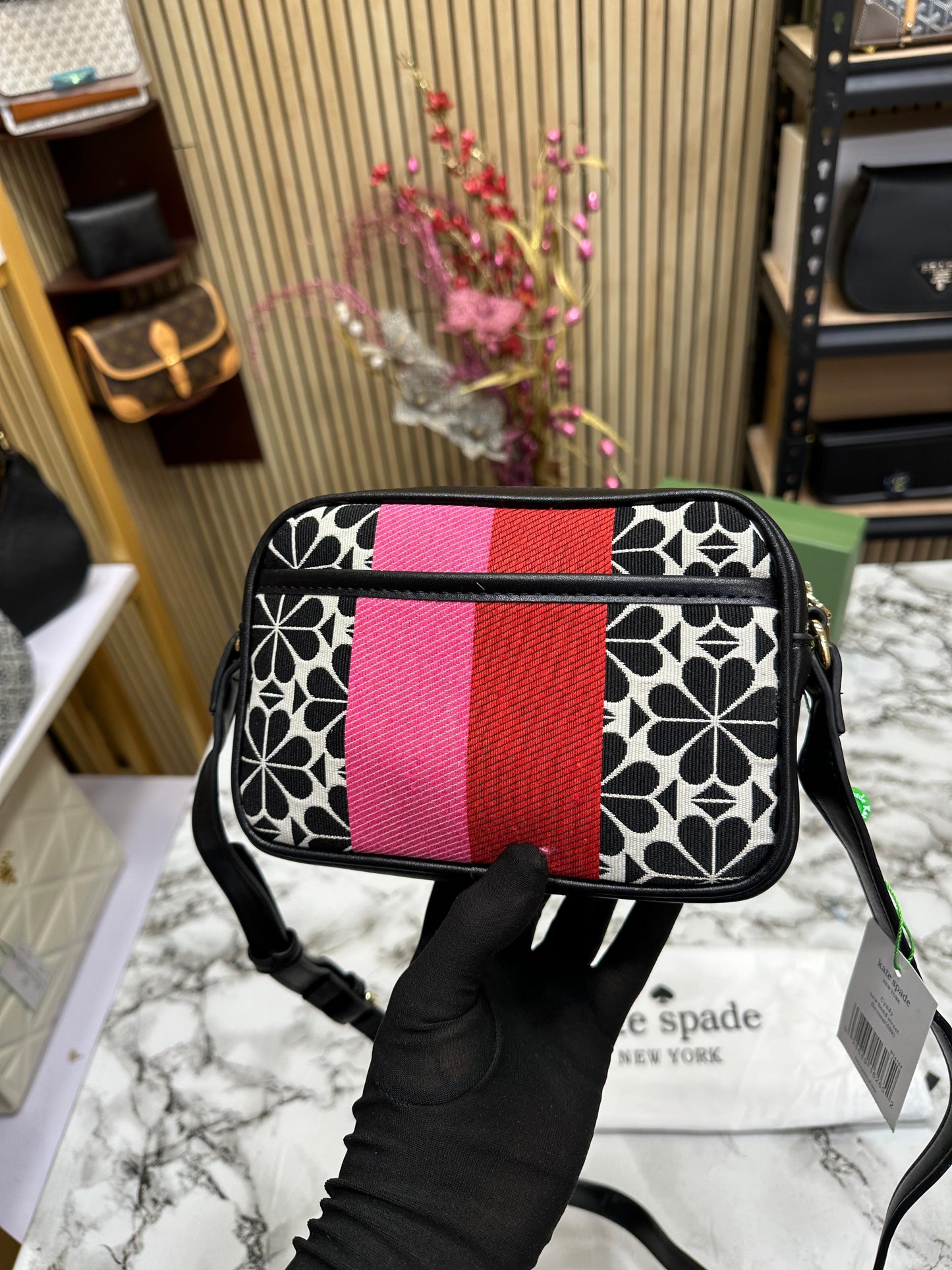 KAE SPADE FLOWER JACQUARD STRIPS MULTI COLOUR CROSSBODY Women BAG