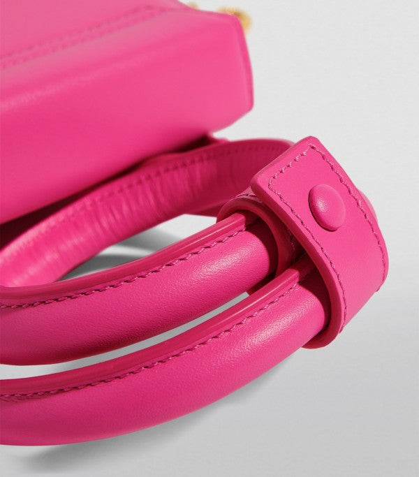 Jacquus Le Chiuito Noeud Bag With OG Box Dust Bag & Extra Sling Belt (Pink - 137) Women BAG