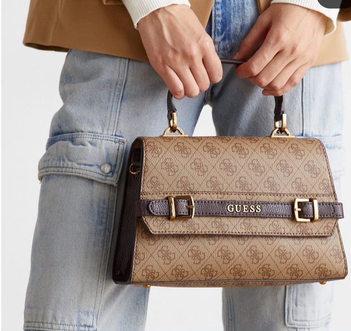 Gues Sestri Logo Top Handle Flap Women Bag