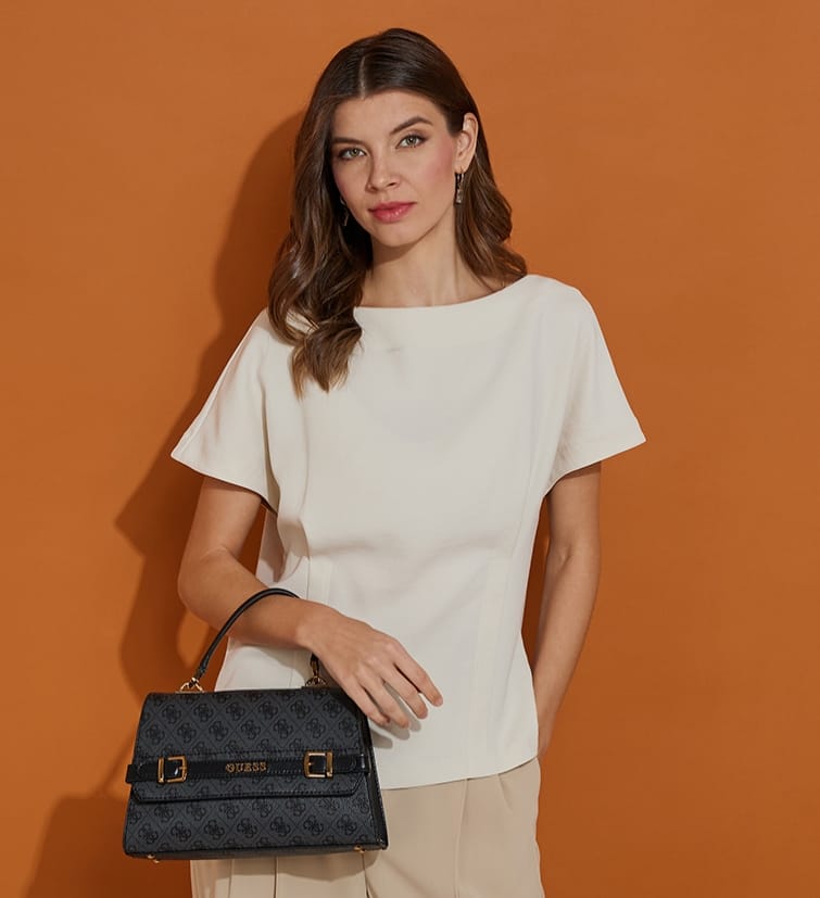 Gues Sestri Logo Top Handle Flap Women Bag