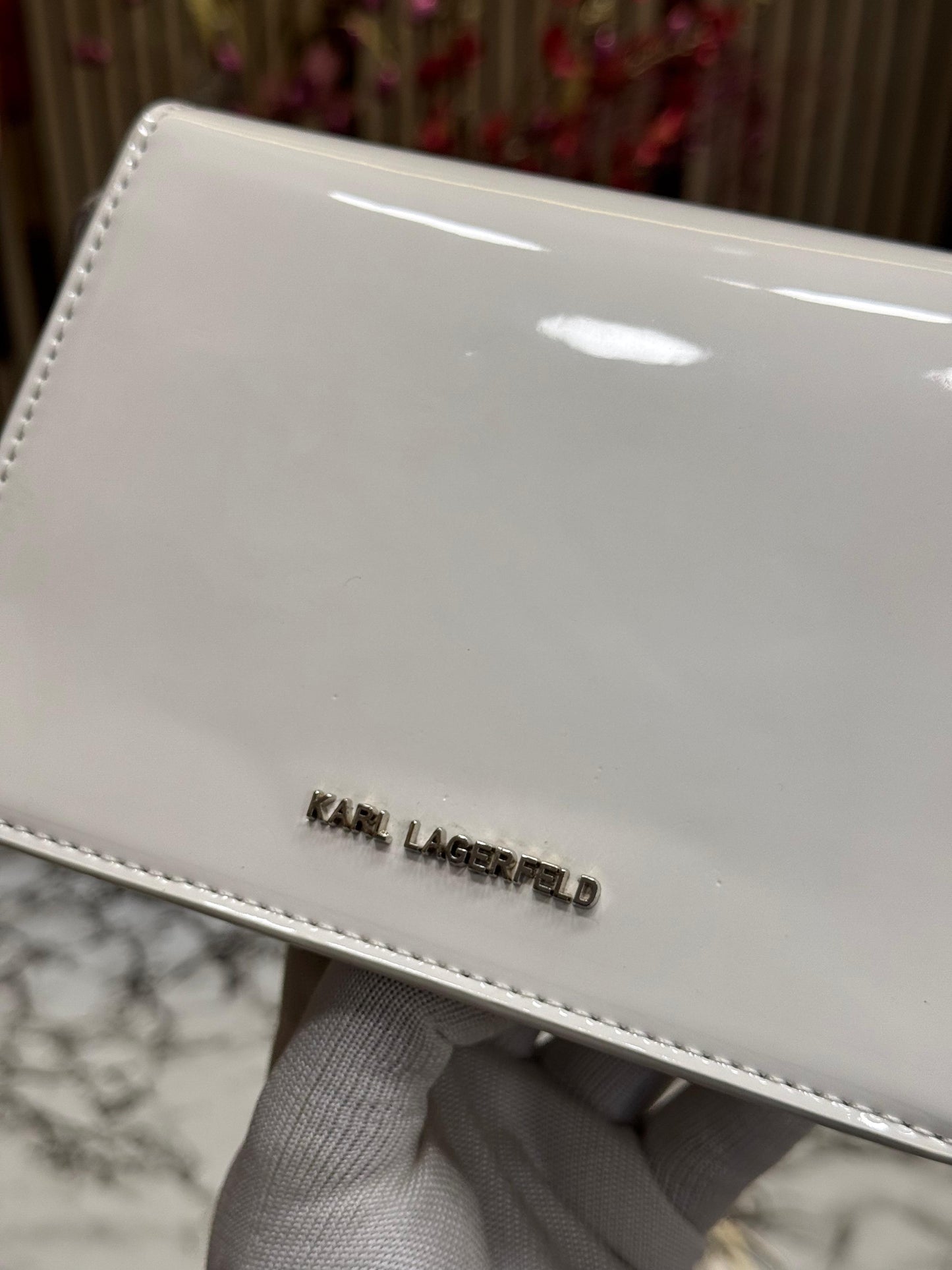 KAL LAGERFLD WOMENS K SIGNATURE GLOSSY SHOULDER WOMEN BAG