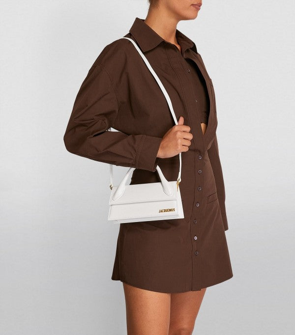 Jacqmus Le Cquito Long Handle With OG Box Dust Bag & Sling Belt (White - 286) Women Bag
