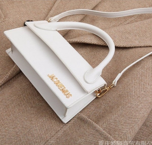 Jacqmus Le Cquito Long Handle With OG Box Dust Bag & Sling Belt (White - 286) Women Bag