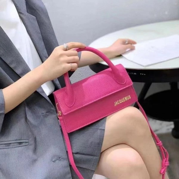 Jacquus Le Chuito Long Handle With OG Box Dust Bag & Sling Belt (Pink - 287) Women Bag