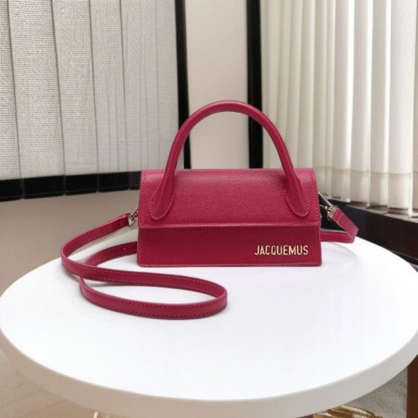 Jacquus Le Chuito Long Handle With OG Box Dust Bag & Sling Belt (Pink - 287) Women Bag
