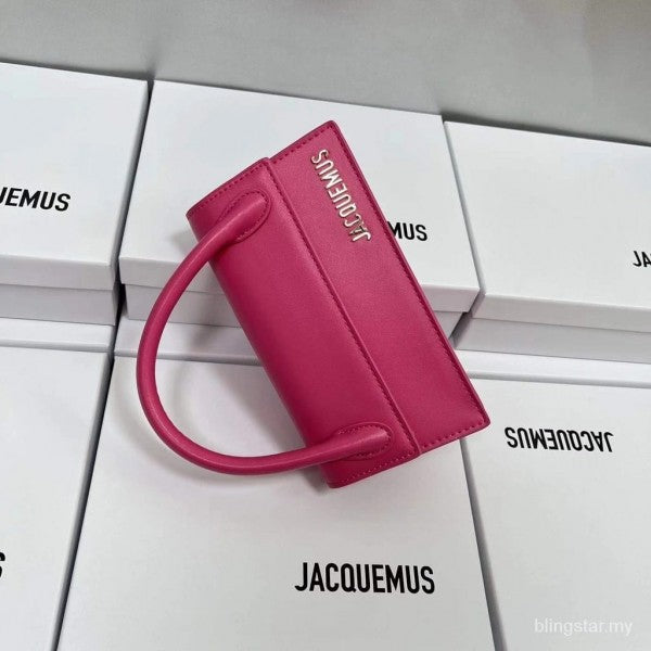 Jacquus Le Chuito Long Handle With OG Box Dust Bag & Sling Belt (Pink - 287) Women Bag