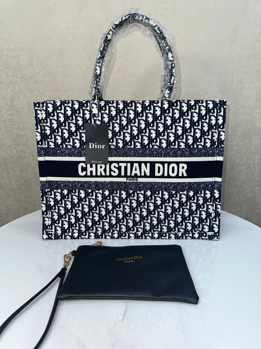 Chstian Dir Tote Book Large Zipper With Dustbag & Pouch Women Handbag