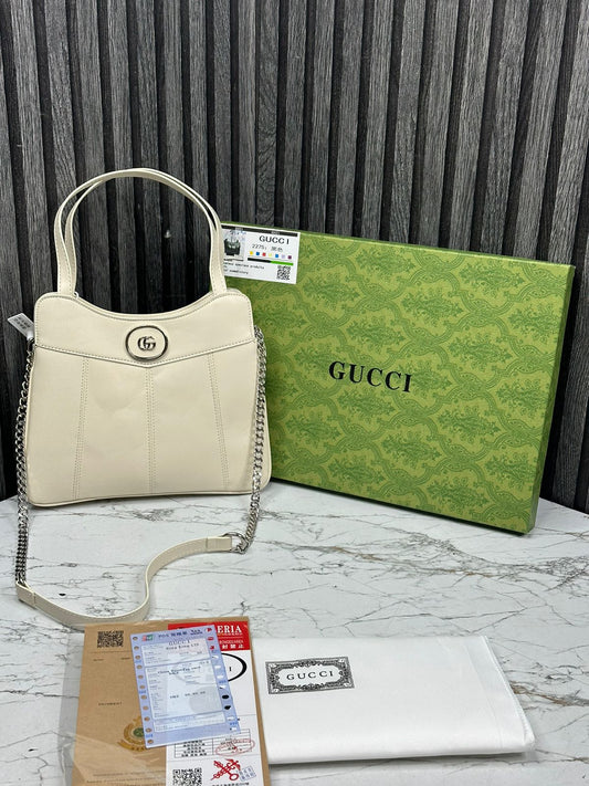 GUCI PITE GG TOTE BAG Women Handbag WITH BOX WHITE