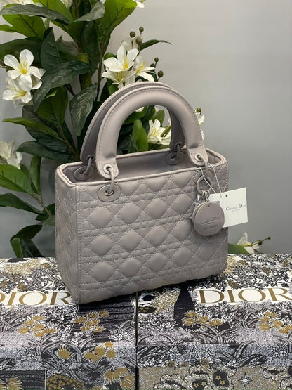 Dir Ldy My ABC Matte Grey With OG Box & Dust Bag Women Handbag