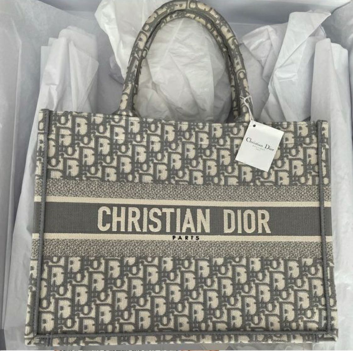 Dir Book tote Grey Women Handbag With Box