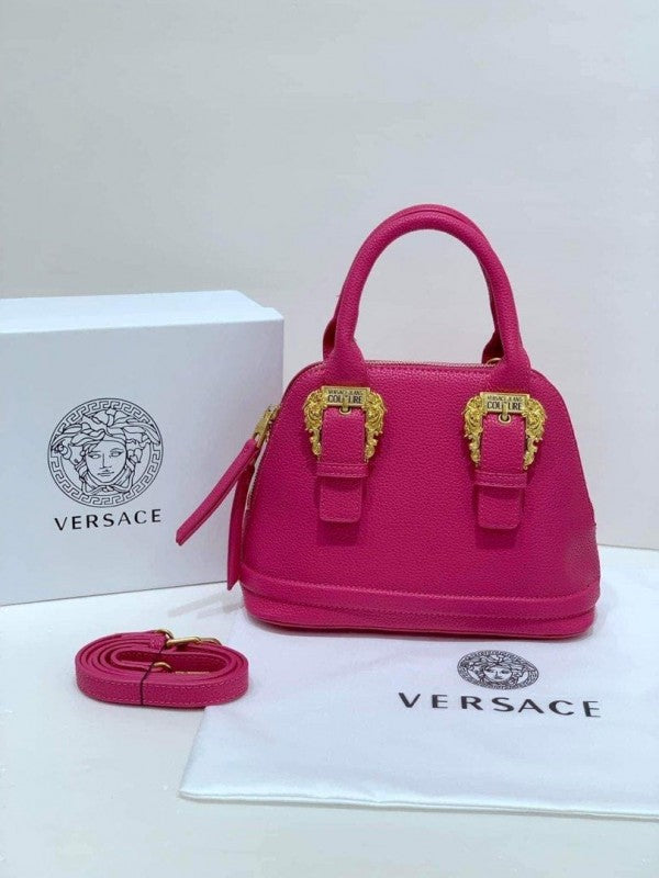 Vsace Jans Couture Baroque Buckle Bag With OG Box & Dust Bag (Pink - 502) Women Handbag