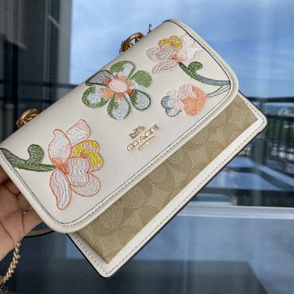 Cch Kre Floral Crossbody In Signature Canvas Bag With OG Box & Dust Bag (Floral White - 381) Women Handbag