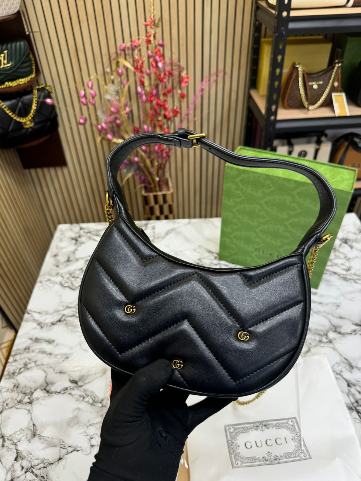 GUCI GG MAMONT HALF MOON handbags