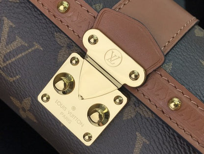 Lous Vuion LV Papillon Trunk Monogram Bag With OG Box Dust Bag & Extra Shoulder Strap (Brown - 790)