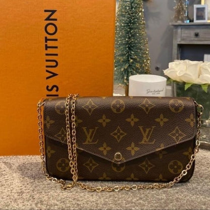 Lous Vuion LV Felice Monogram Pocette With OG Box & Dust Woman Hand Bag