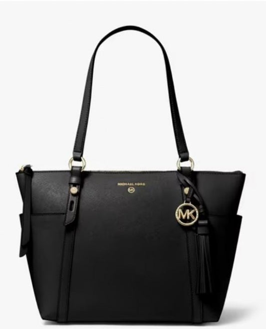 Michl Kors Sullin Saffiano Tote Bag All Black  Woman Hand Bag