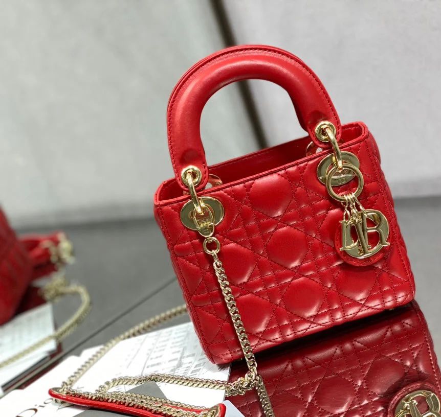 Dir Lady Mini Red  Woman Hand Bag