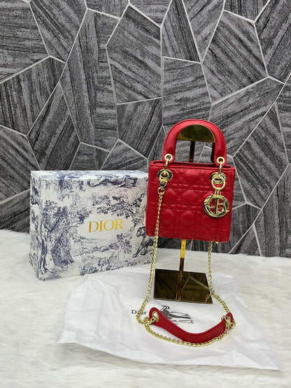 Dir Lady Mini Red  Woman Hand Bag