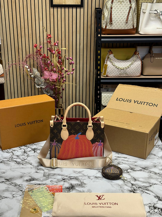 LOUS VUION PREMIUM PUMPKIN EDITION WITH OG DOUBLE  WOMEN HAND BAG