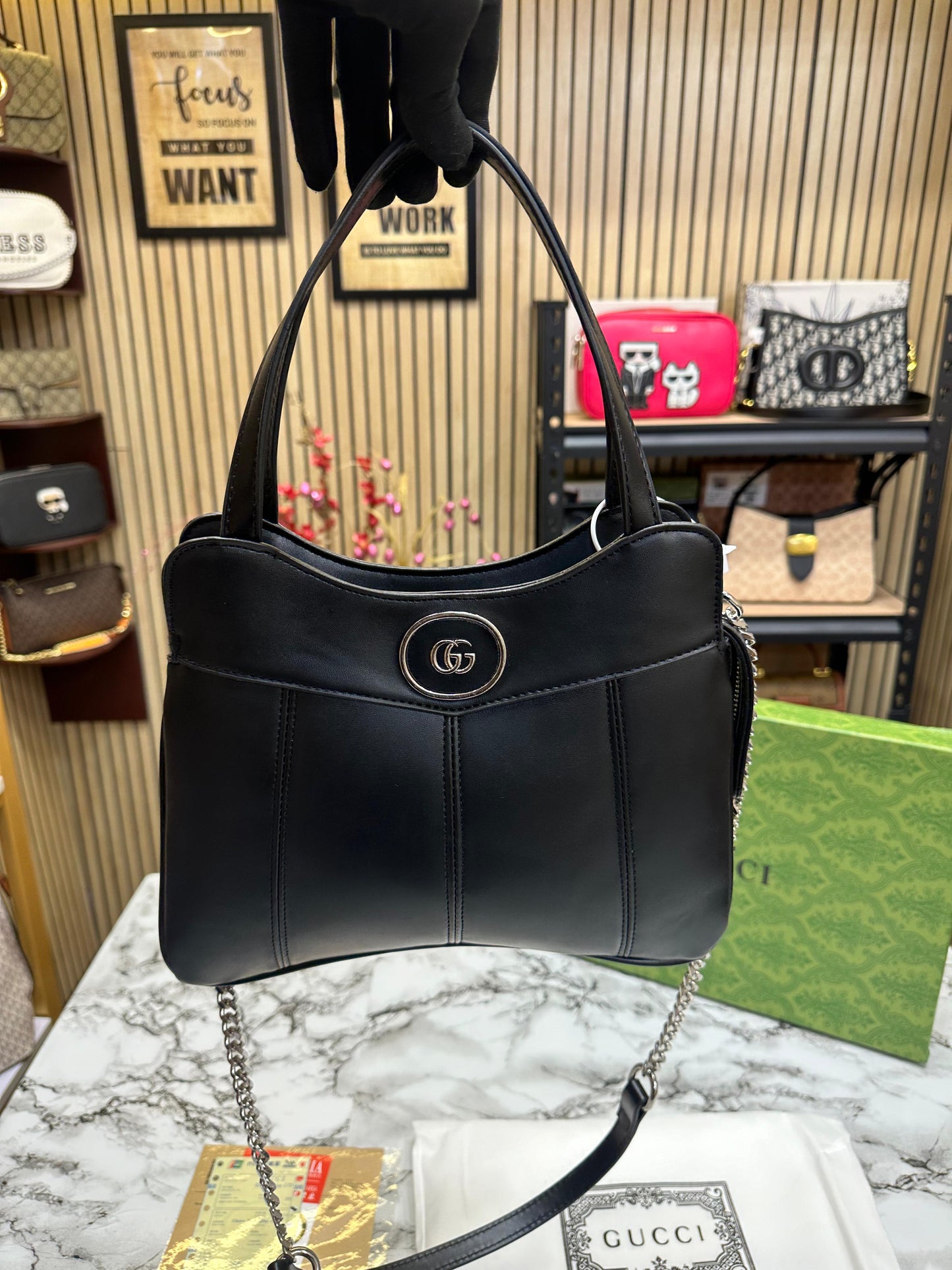 GUCI PETE GG TOTE WOMEN HAND BAG