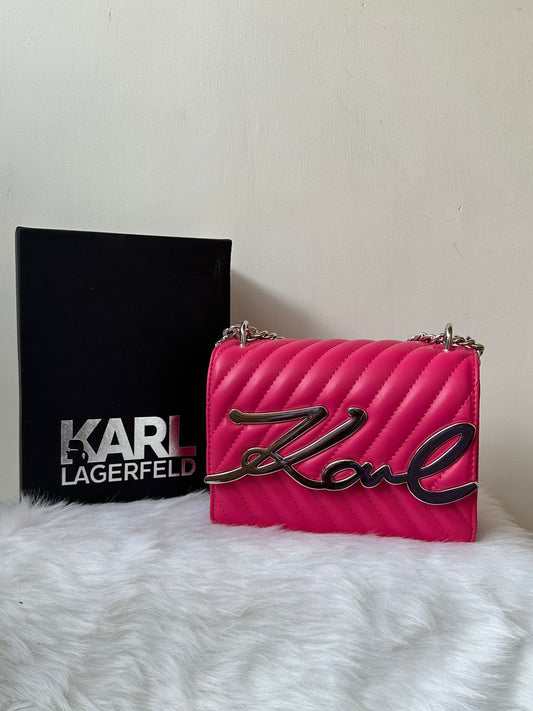 Krl Lagerfd Quilted Flap WOmen Hand bag