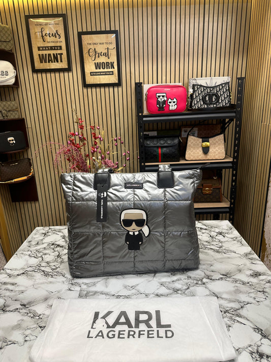 KAL LAGERLD QUILTED PUFFER TOTE Women Hand Bag