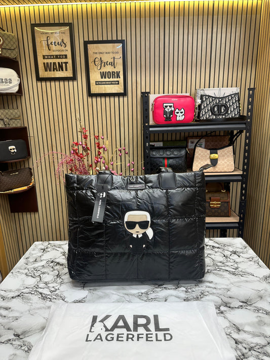 KAL LAGERLD QUILTED PUFFER TOTE Women Hand Bag