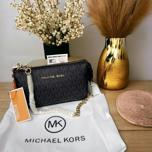 Michel Kos MD Chain Pouchette Bag With Dust Women hand Bag