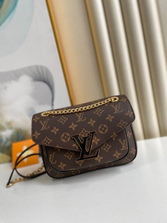 Lous Vuiton LV PASSY Monogram High Premium Quality Shoulder Bag With OG Box & Dust Bag (Brown - 579) Women Bag