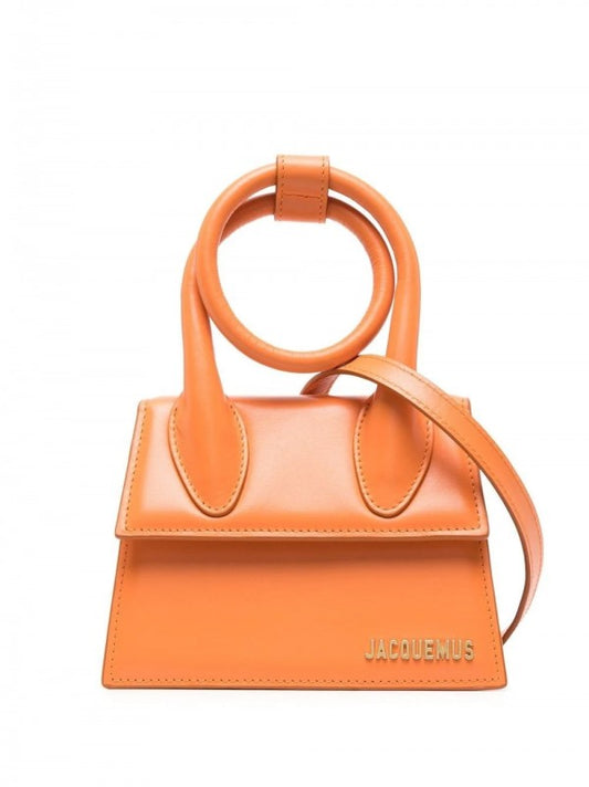 Jacqemus Le Chiquito Noeud Bag With OG Box Dust Bag & Extra Sling Belt (Orange - 136)  Women BAG