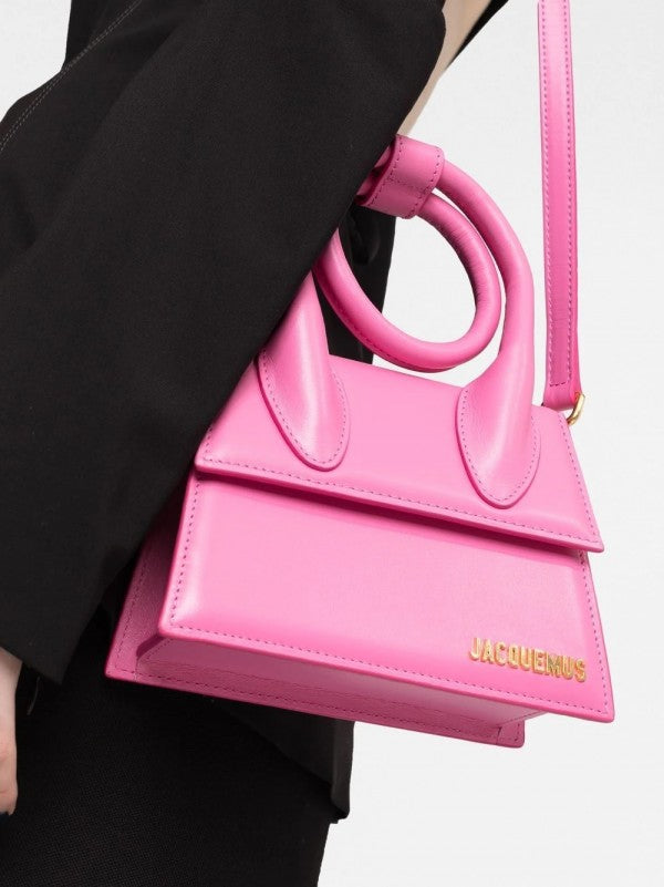 Jacqemus Le Chiquito Noeud Bag With OG Box Dust Bag & Extra Sling Belt (Haut Pink - 137) Women BAG